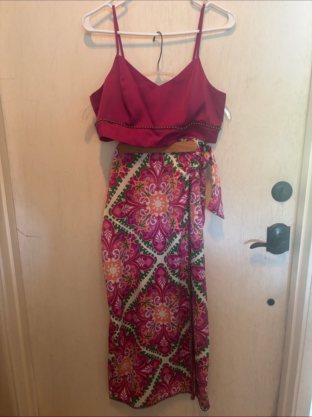 House of Harlow 1960 Pink Paisley Two-Piece Dress Set